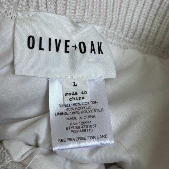 Olive + Oak Sweater Dress Set Large Cream Black Crochet Boho Maxi Skirt Beach - Picture 9 of 12